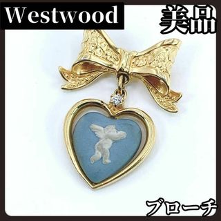 WEDGWOOD - 【美品】Westwood　ウェッジウッド　ゴールド　ブローチ　ハート　リボン