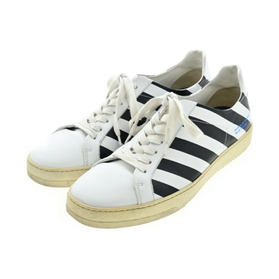 OFF-WHITE(オフホワイト)のOFF-WHITE スニーカー EU43(28cm位) 白x黒(ボーダー) 【古着】【中古】 メンズの靴/シューズ(スニーカー)の商品写真