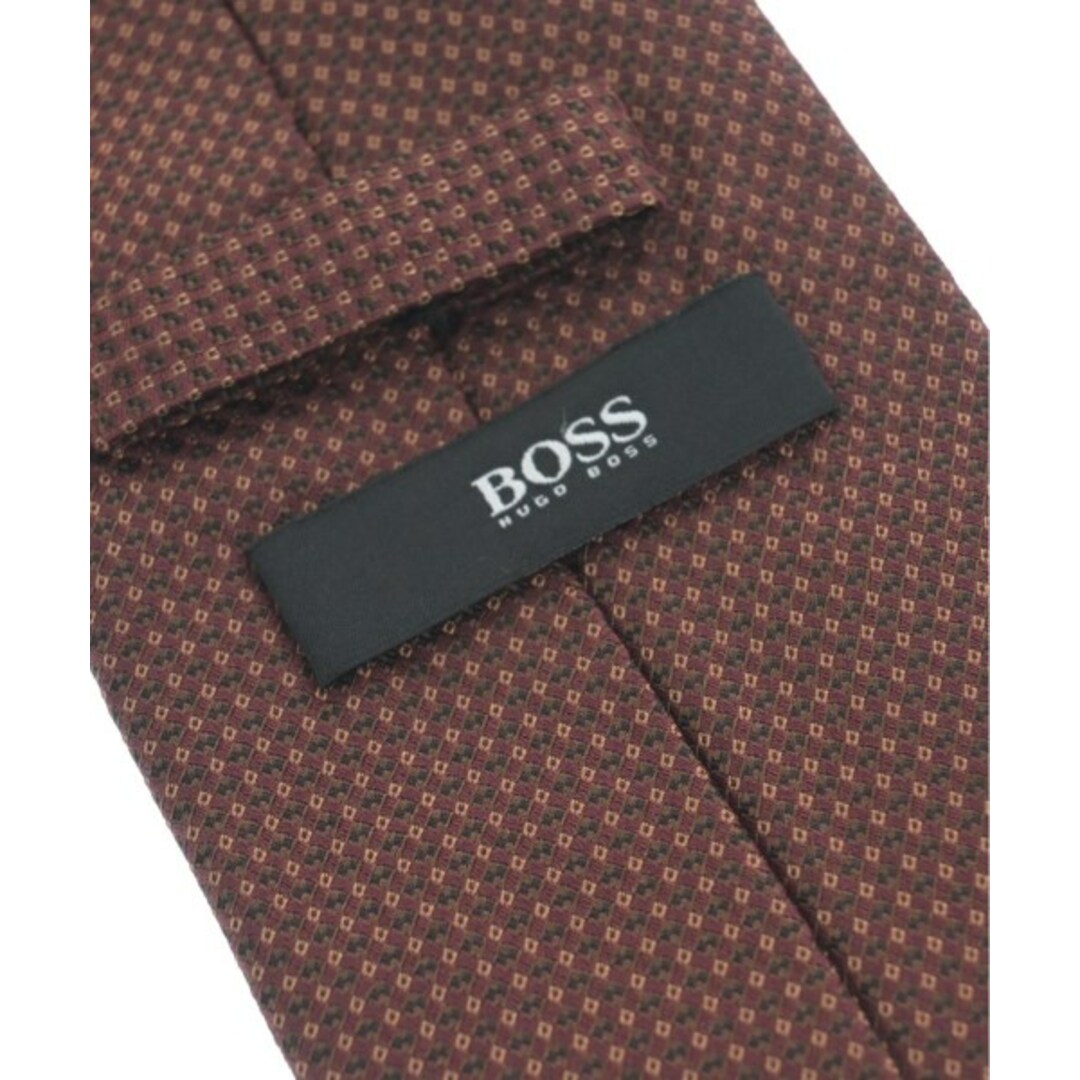 HUGO BOSS(ヒューゴボス)のHUGO BOSS ヒューゴボス ネクタイ - エンジ系x茶系x黄系(総柄) 【古着】【中古】 メンズのファッション小物(ネクタイ)の商品写真