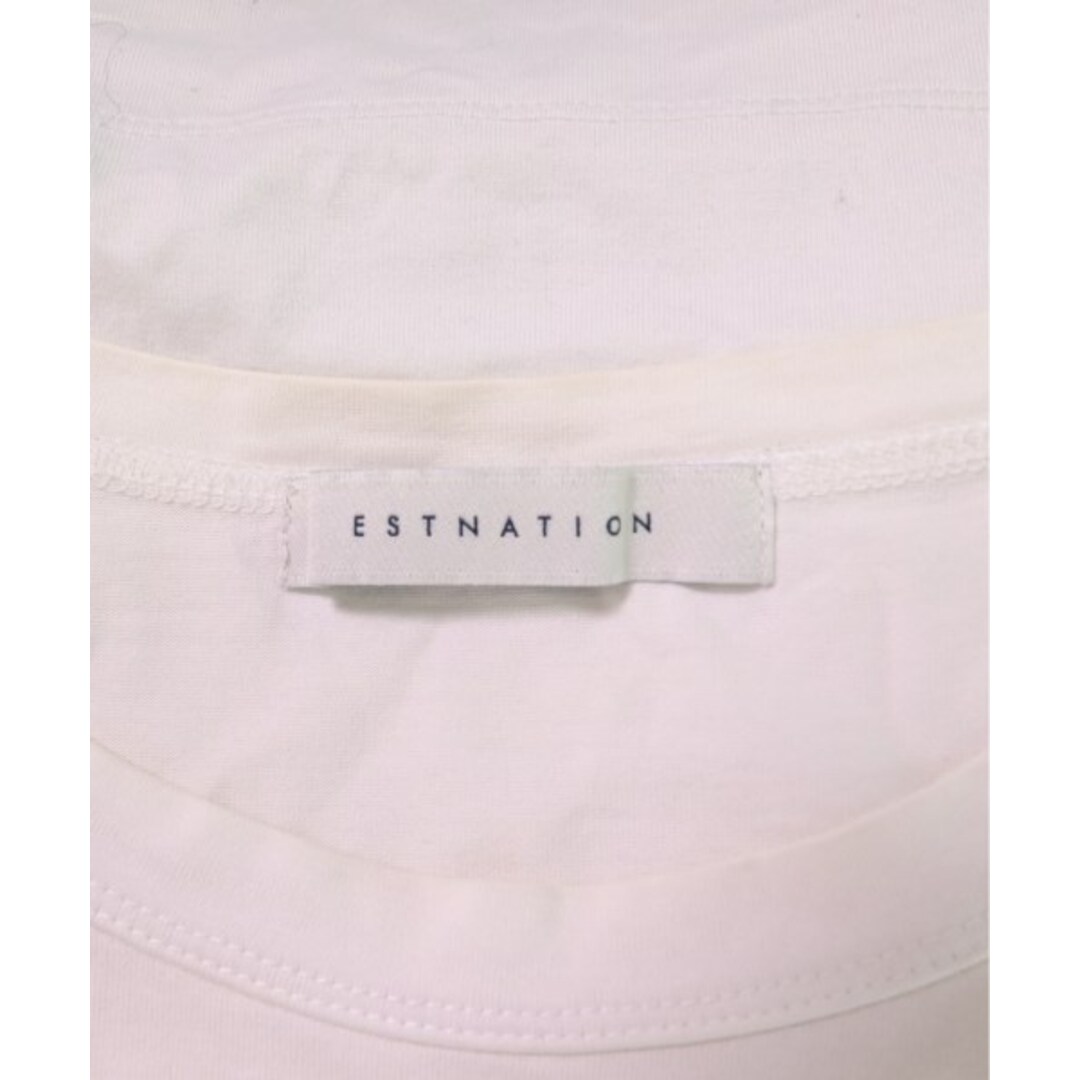 ESTNATION(エストネーション)のESTNATION エストネーション Tシャツ・カットソー L 白 【古着】【中古】 メンズのトップス(Tシャツ/カットソー(半袖/袖なし))の商品写真