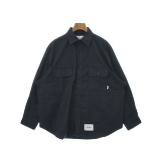 WTAPS カジュアルシャツ 1(S位) 紺xグレー(ストライプ) 【古着】【中古】(シャツ)