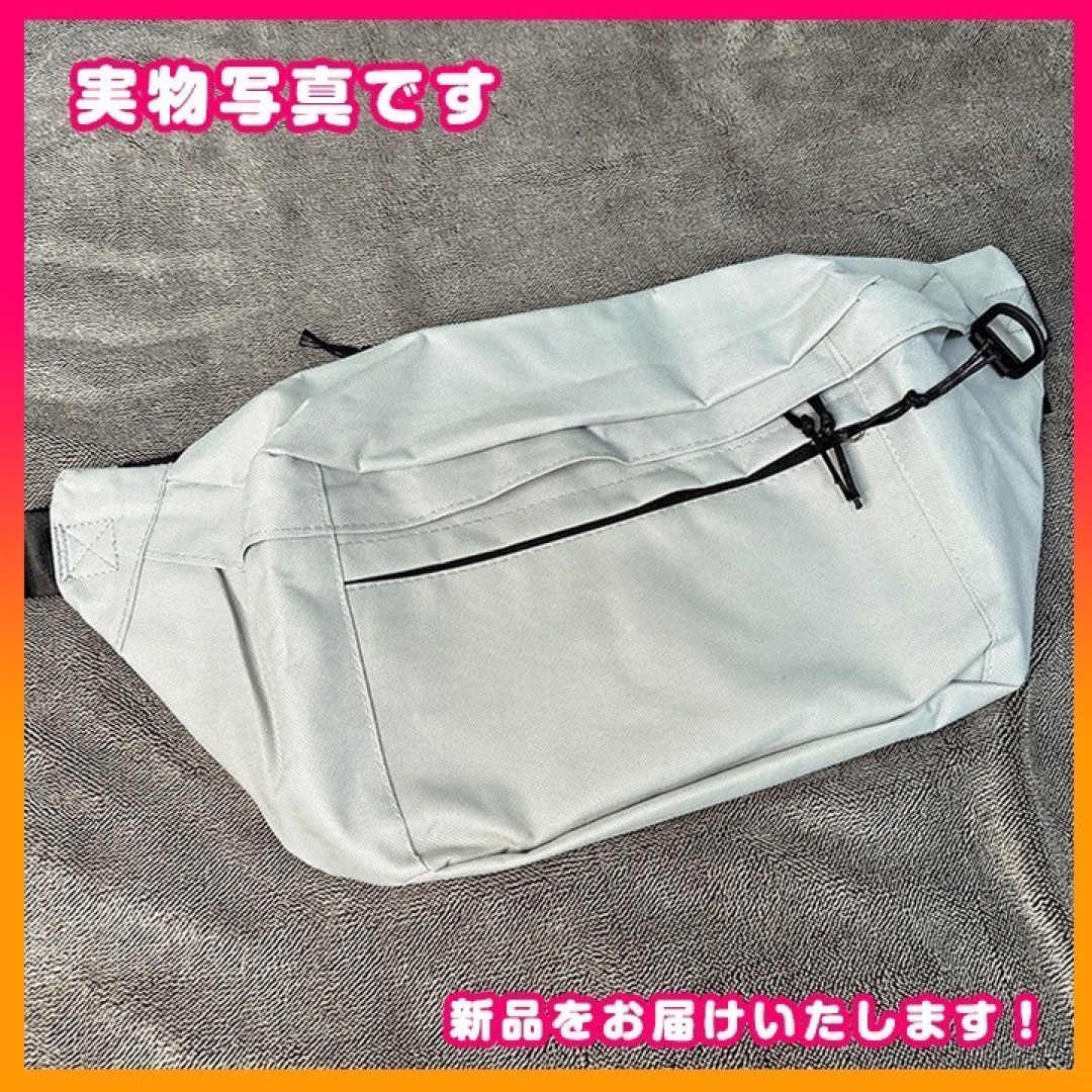 ショルダーバッグ　グレー　ウエストポーチ　ボディバッグ　ストリート　韓国 メンズのバッグ(ボディーバッグ)の商品写真