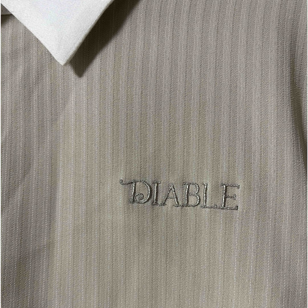 Diable(ディアブル)の【Diable】シャツ ワンピース ヘリンボン ロゴ １５０ キッズ/ベビー/マタニティのキッズ服女の子用(90cm~)(ワンピース)の商品写真