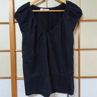 Triple rund ブラックノースリーブカットソーM(Tシャツ/カットソー(半袖/袖なし))