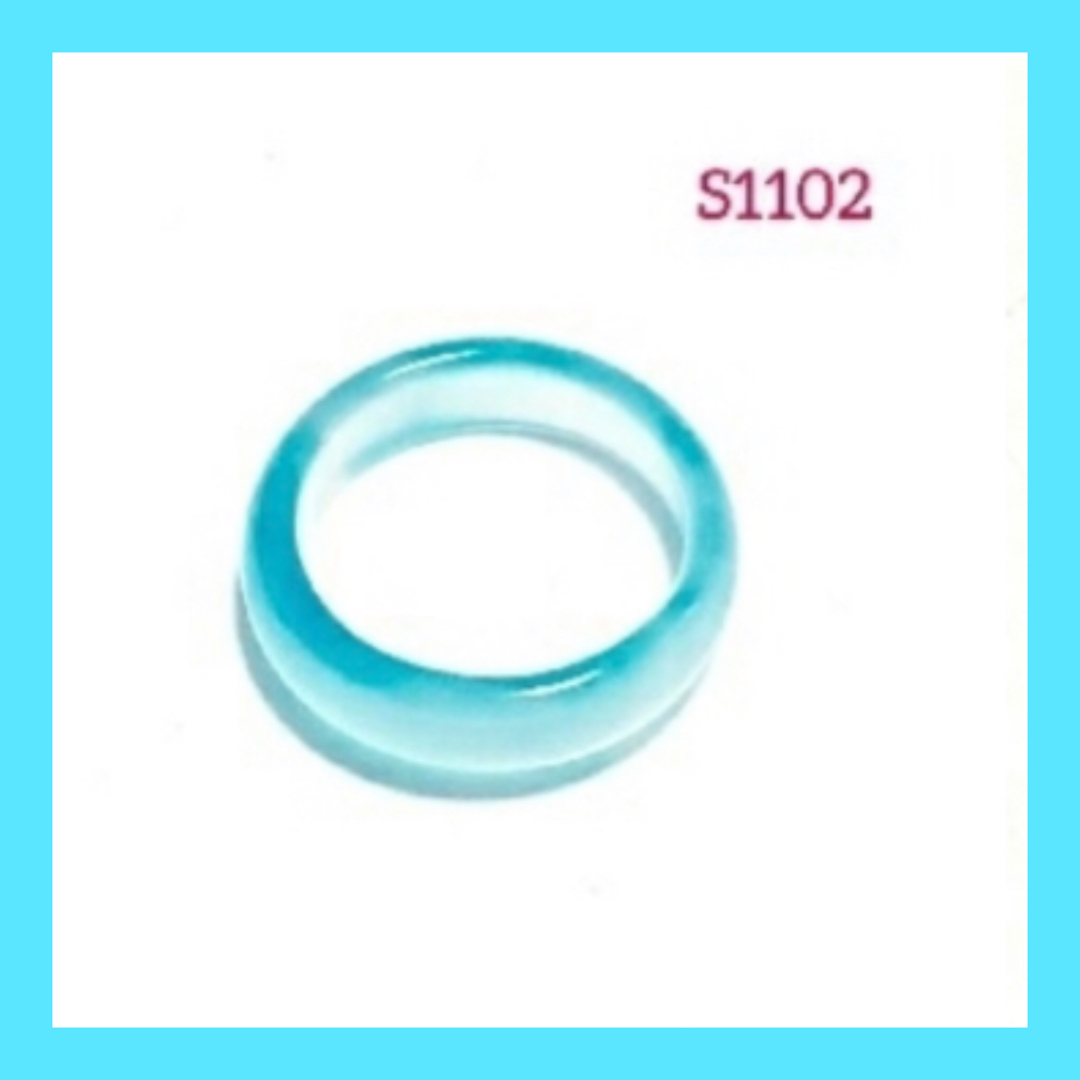 429-6 #2　天然石 メノウ 瑪瑙 アゲート 甲丸 リング 指輪  15号 レディースのアクセサリー(リング(指輪))の商品写真