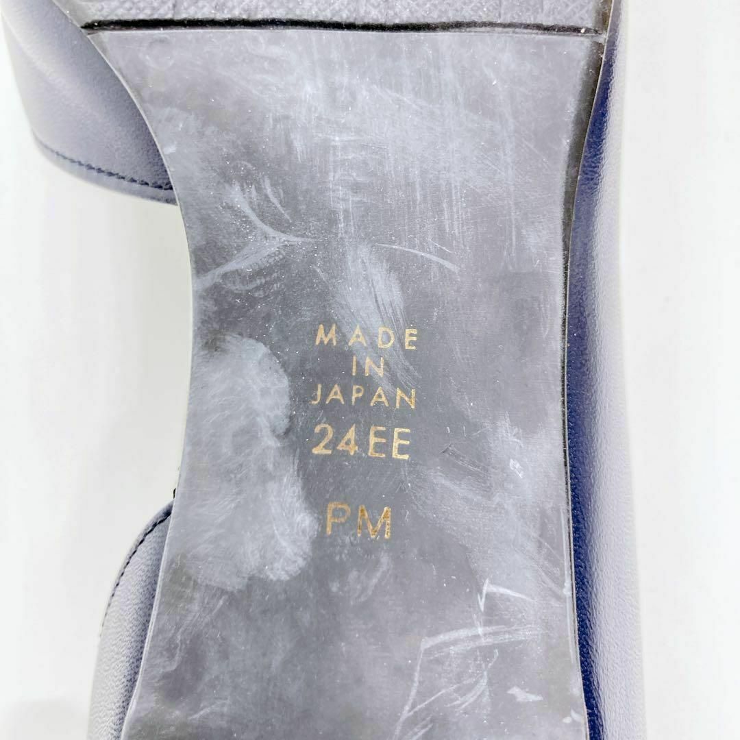 DIANA(ダイアナ)のDIANA WELL FIT レザー パンプス サンダル オープントゥ 紺 白 レディースの靴/シューズ(ハイヒール/パンプス)の商品写真