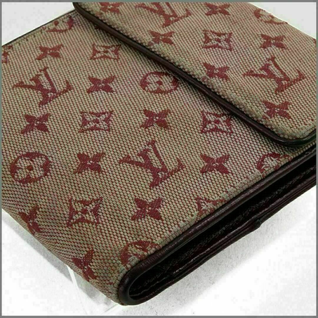 LOUIS VUITTON(ルイヴィトン)の【全額返金保証・送料無料】ヴィトンの折り財布・正規品・レッド系・モノグラム ミニ レディースのファッション小物(財布)の商品写真