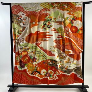 振袖 身丈154cm 裄丈64cm 正絹 優品 【中古】(着物)