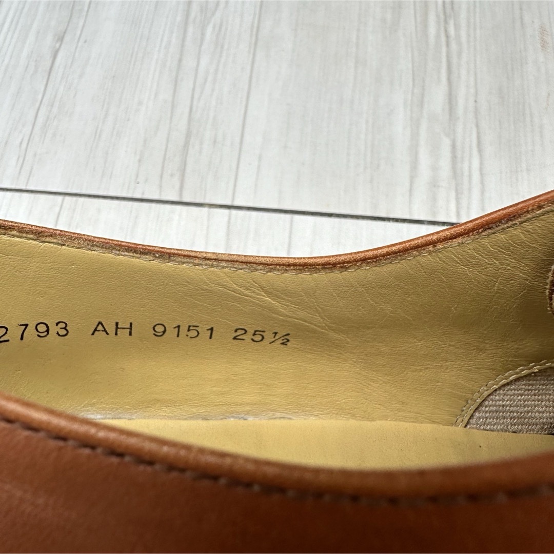 REGAL(リーガル)の【REGAL】リーガル 25.5 革靴 本革 ブラウン プレーントゥ メンズの靴/シューズ(ドレス/ビジネス)の商品写真