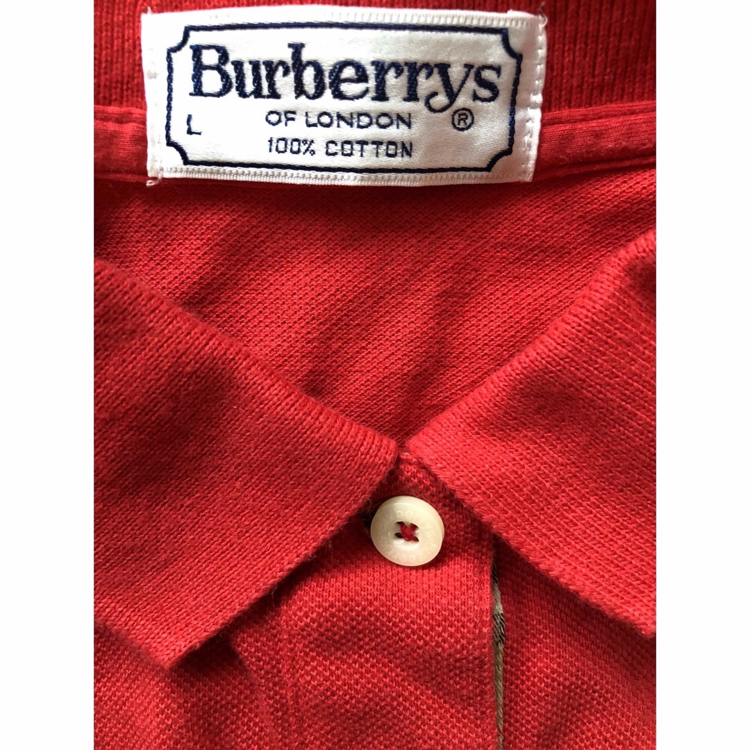 BURBERRY(バーバリー)のバーバリーロンドン　ポロシャツ　赤　L レディースのトップス(ポロシャツ)の商品写真