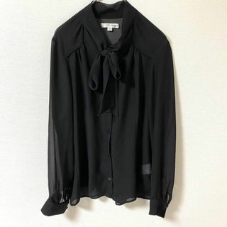 ヒアーズ(HERE'S)の上品✨　HERE'S ヒアーズ　レディース　ブラウス　透け感　トップス(シャツ/ブラウス(長袖/七分))