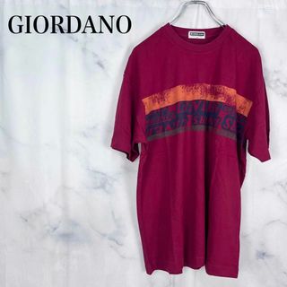 ジョルダーノ(GIORDANO)の★ジョルダーノ　プリントロゴTシャツ　半袖　赤　レッド　M(Tシャツ/カットソー(半袖/袖なし))