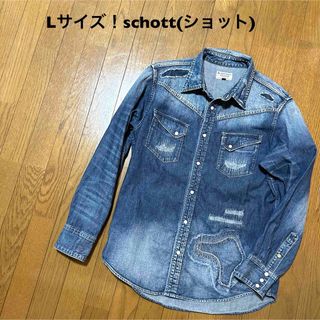 ショット(schott)のLサイズ！schott(ショット) 古着長袖デニムウエスタンシャツ(シャツ)