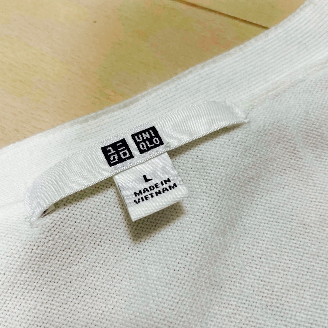 UNIQLO(ユニクロ)の★UNIQLO★ユニクロ★カーディガン　ホワイト　Lサイズ レディースのトップス(カーディガン)の商品写真