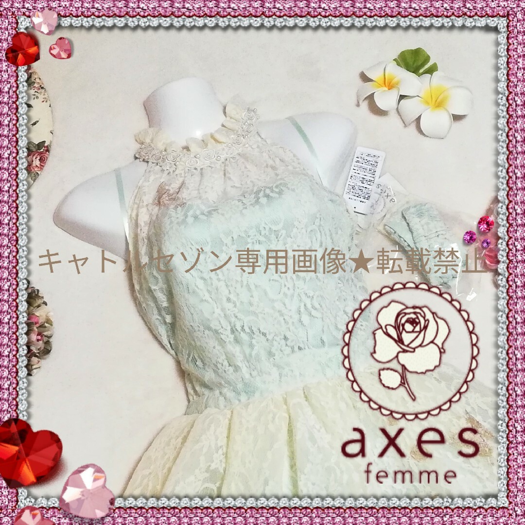 axes femme(アクシーズファム)の【★新品タグ付き】axes femme♡上品蝶刺繍入りドレスワンピ レディースのワンピース(ひざ丈ワンピース)の商品写真