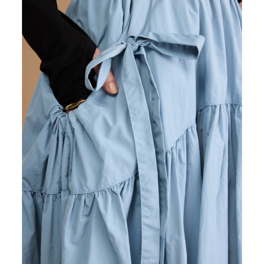 CAPRICIEUX LE'MAGE(カプリシューレマージュ)のy/m タフタギャザーリボンスカート レディースのスカート(ロングスカート)の商品写真
