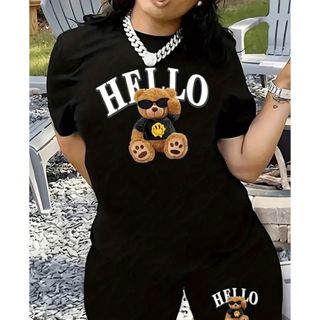 ★未使用★Tシャツ&半ズボンセット★ファッションカジュアル★半袖★HELLO★(ルームウェア)