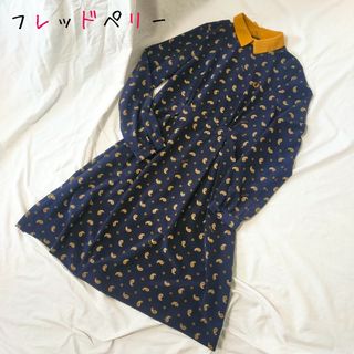 フレッドペリー FRED PERRY ワンピース 総柄 シャツワンピース