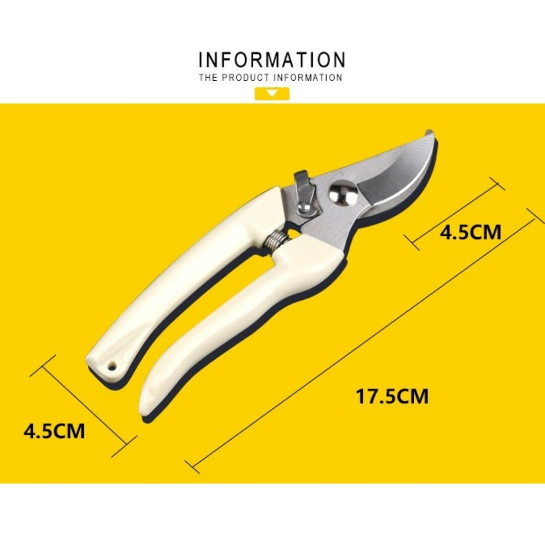 1点剪定ばさみ 園芸はさみ  剪定鋏ハサミ 使いやす  剪定鋏さびない 角度調整 インテリア/住まい/日用品の日用品/生活雑貨/旅行(日用品/生活雑貨)の商品写真