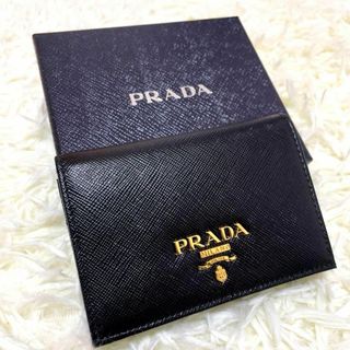 プラダ(PRADA)の【新品未使用】 PRADA プラダ 二つ折り財布 サフィアーノ ブラック(財布)