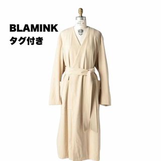 BLAMINK - 【定価19万8千円】BLAMINK ベルト ロングコート ベージュ シルク 38