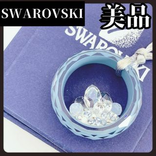 スワロフスキー(SWAROVSKI)の【美品】SWAROVSKI　スワロフスキー　結晶　ネックレス　ブルー　リング(ネックレス)