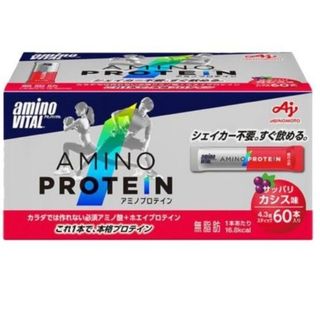 アジノモト(味の素)の【新品】アミノバイタル アミノプロテイン カシス味 60本入　AJINOMOTO(プロテイン)