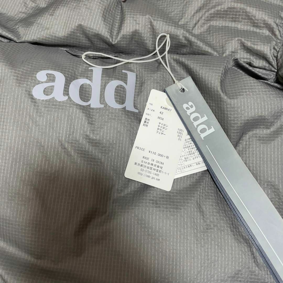 ADD - 【定価121000円】add ダウンコート 軽量 グレー 42 Lの ADD - 【定価121000円】add ダウンコート 軽量 グレー 42 Lの