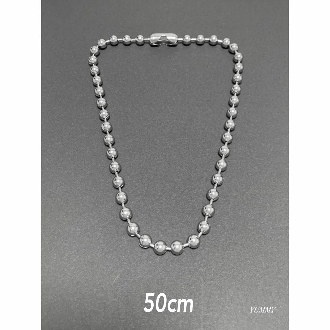 【ボールチェーンネックレス 8mm 50cm 1本】ステンレス メンズのアクセサリー(ネックレス)の商品写真