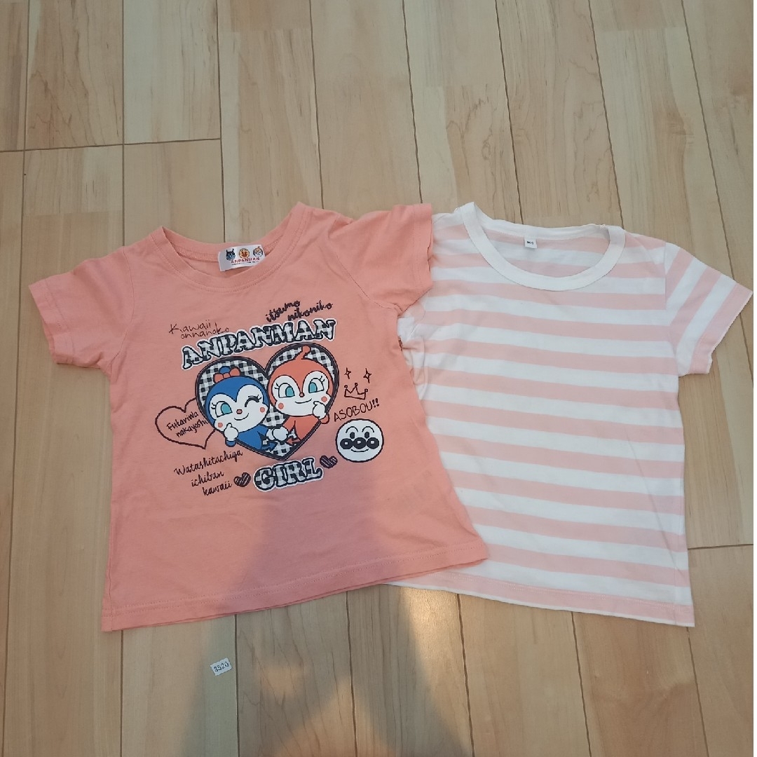 アンパンマン(アンパンマン)のアンパンマンTシャツ　2枚セット　100サイズ キッズ/ベビー/マタニティのキッズ服女の子用(90cm~)(Tシャツ/カットソー)の商品写真