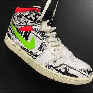 ナイキ(NIKE)の日本未発売　AIR JORDAN 1 MID ALL OVER LOGOS(スニーカー)