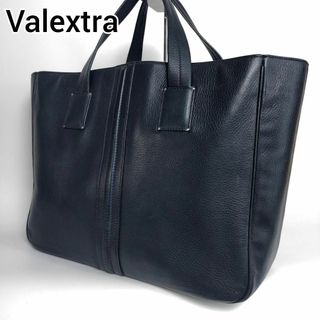 Valextra - 良品 Valextra トートバッグ レザー A4 大容量 ビジネス ネイビー