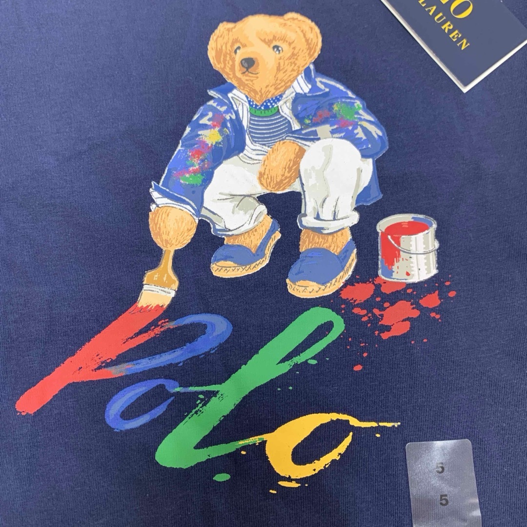 Ralph Lauren(ラルフローレン)の【新品】ラルフローレン ポロベア Tシャツ ペイント ネイビー 6 キッズ/ベビー/マタニティのキッズ服男の子用(90cm~)(Tシャツ/カットソー)の商品写真