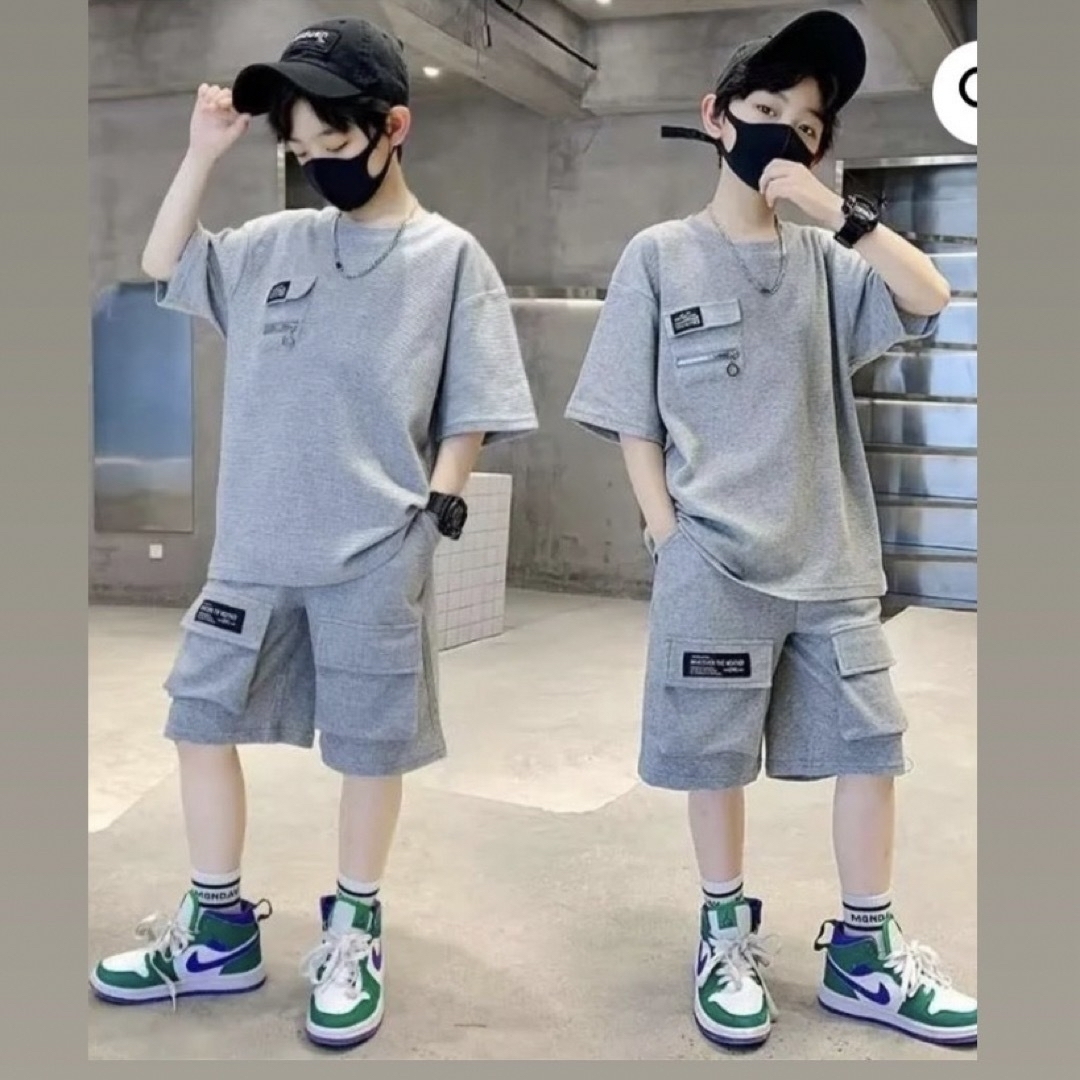 キッズ　セットアップ　上下セット　スポーツウェア　おしゃれ　かっこいい キッズ/ベビー/マタニティのキッズ服男の子用(90cm~)(Tシャツ/カットソー)の商品写真