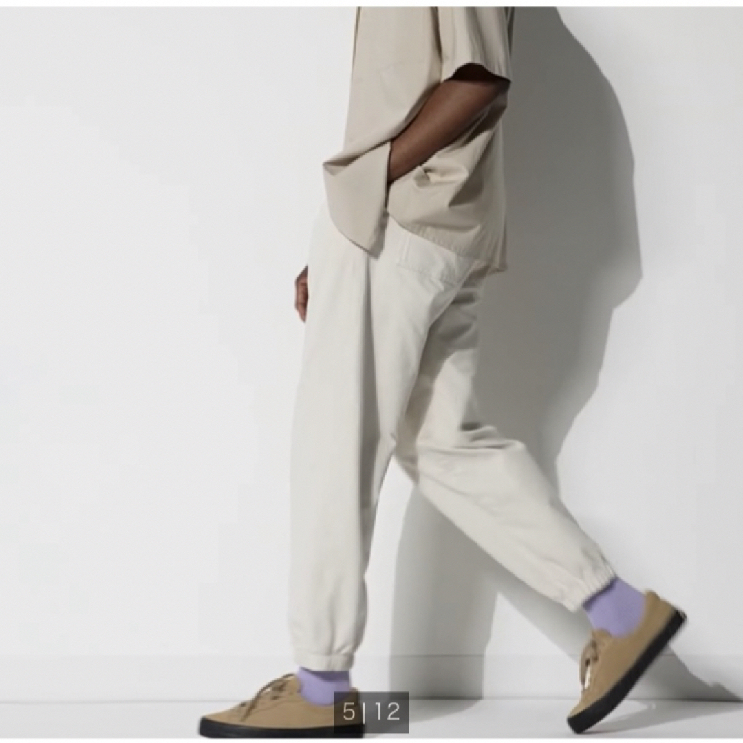 UNIQLO(ユニクロ)の新品　ユニクロ　ウォッシュジャージージョガーパンツ　Lサイズ　　オフ　ホワイト メンズのパンツ(その他)の商品写真