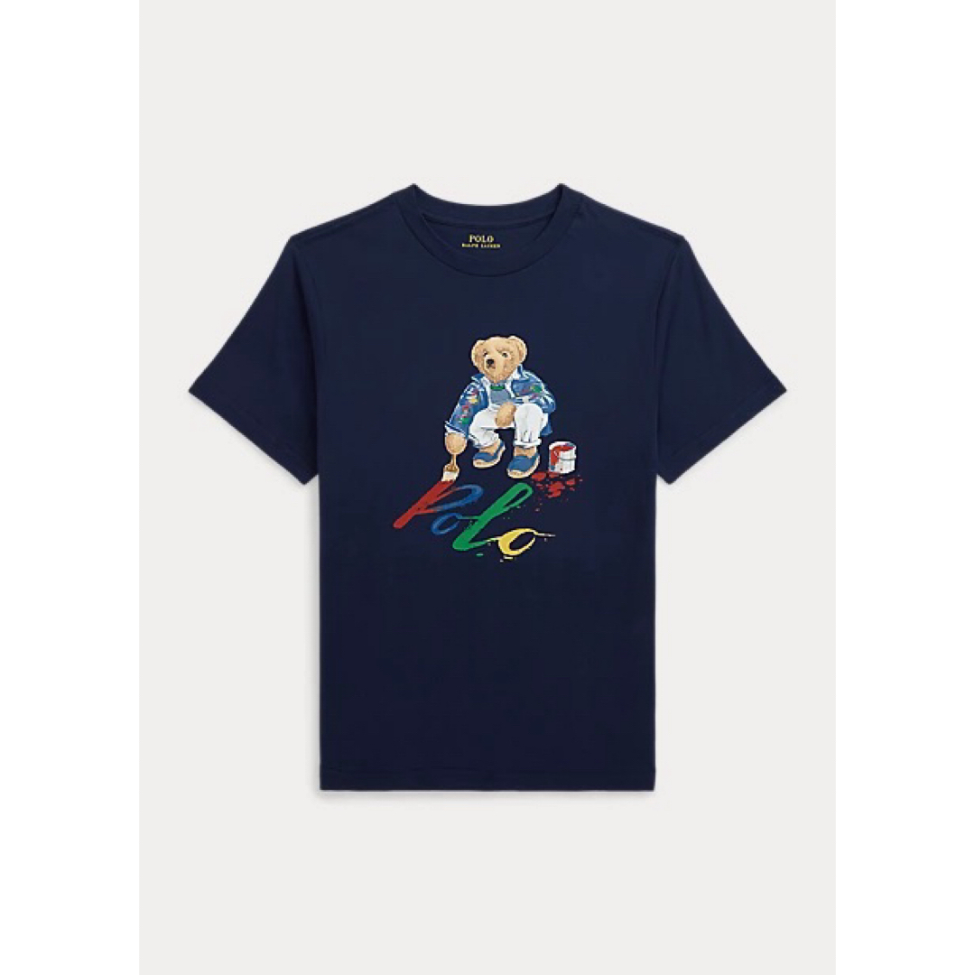 Ralph Lauren(ラルフローレン)の【新品】ラルフローレン ポロベア Tシャツ ペイント ネイビー 7 キッズ/ベビー/マタニティのキッズ服男の子用(90cm~)(Tシャツ/カットソー)の商品写真