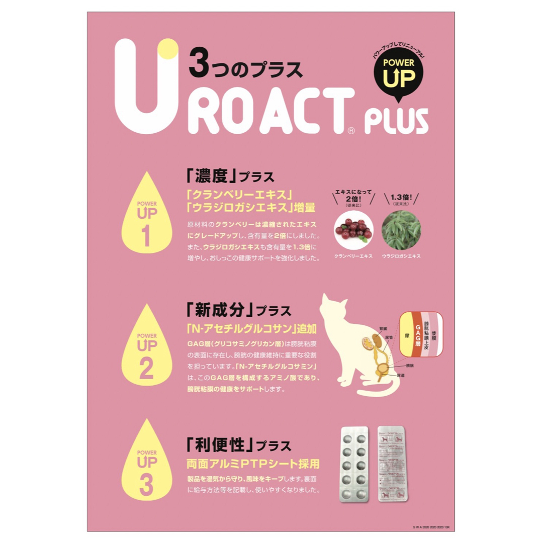 ウロアクトプラス 犬猫用栄養補助食品 100粒×3箱【賞味期限:2025.11】 その他のペット用品(ペットフード)の商品写真