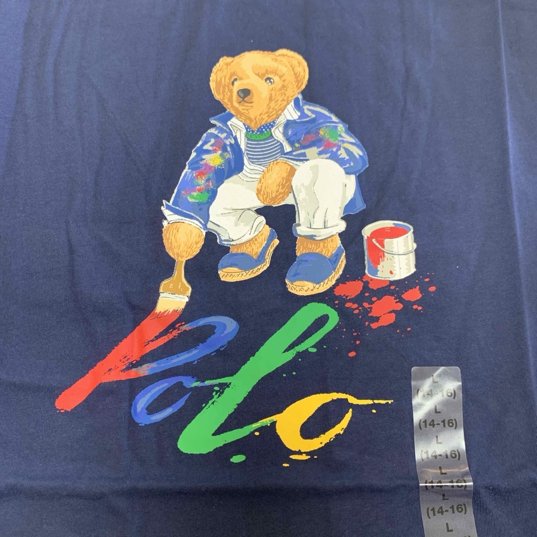 Ralph Lauren(ラルフローレン)の【新品】ラルフローレン ポロベア Tシャツ ペイント ネイビー S(8) キッズ/ベビー/マタニティのキッズ服男の子用(90cm~)(Tシャツ/カットソー)の商品写真