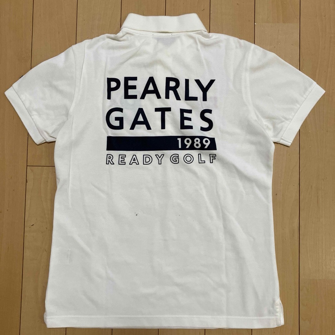 PEARLY GATES(パーリーゲイツ)のPEARLY GATES パーリーゲイツ　ポロシャツ　メンズ　ホワイト　サイズ4 スポーツ/アウトドアのゴルフ(ウエア)の商品写真