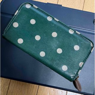 Cath Kidson キャスキッドソン 長財布 ドット柄 水玉 モスグリーン