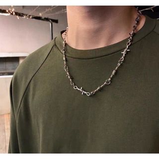 ★再入荷★ ネックレス　メンズ　ヒップホップ　韓国　チェーン  シルバー