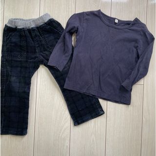 ムジルシリョウヒン(MUJI (無印良品))のMUJI 無印　長袖Tシャツとコーデュロイパンツ　サイズ90(Tシャツ/カットソー)