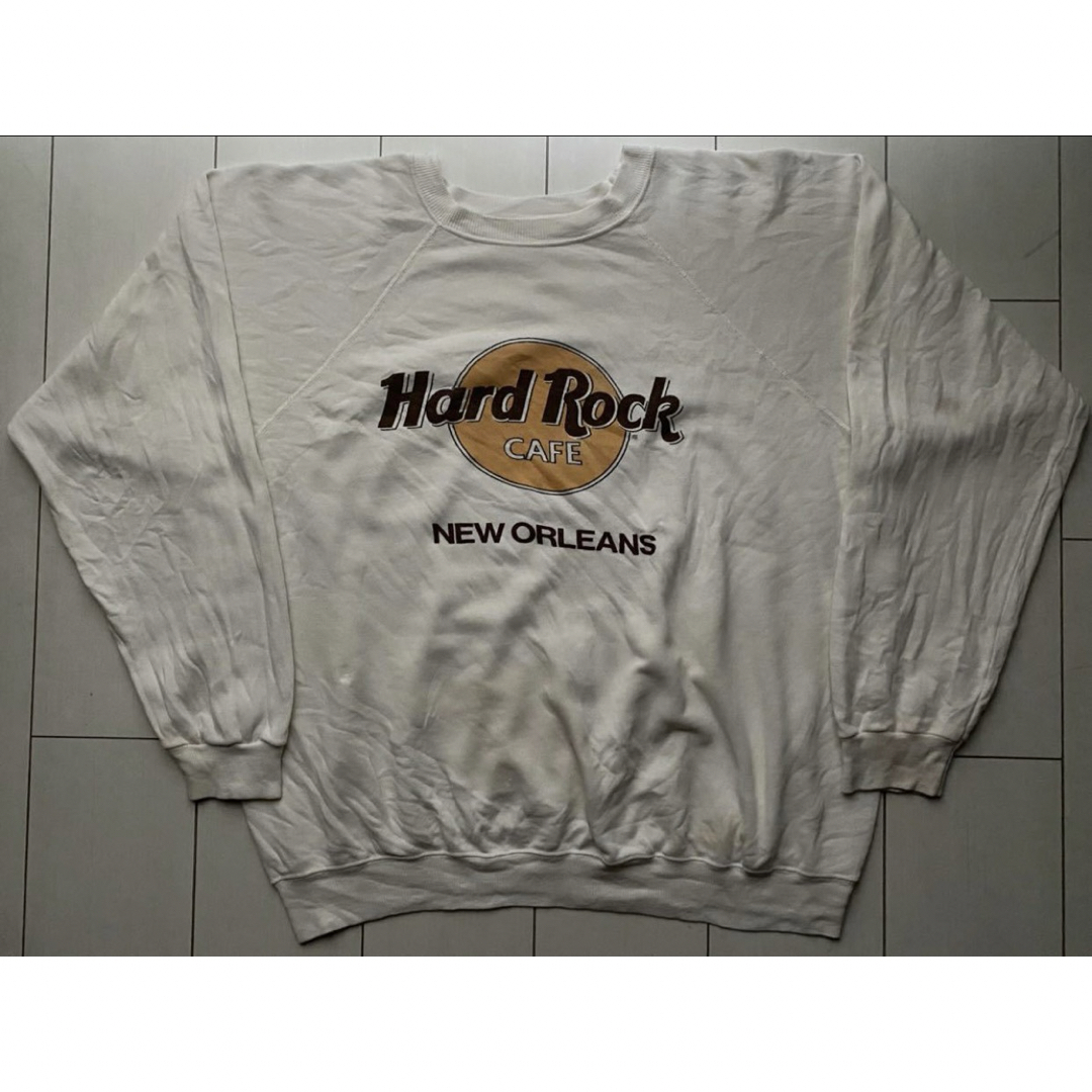 Hard Rock CAFE(ハードロックカフェ)の90s USA製 HARD ROCK CAFE スウェット 白 ホワイト XL メンズのトップス(スウェット)の商品写真