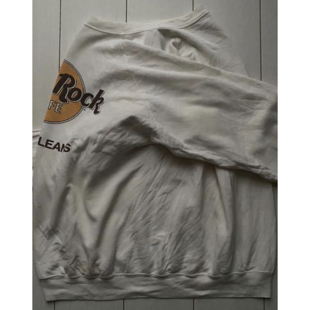 Hard Rock CAFE(ハードロックカフェ)の90s USA製 HARD ROCK CAFE スウェット 白 ホワイト XL メンズのトップス(スウェット)の商品写真