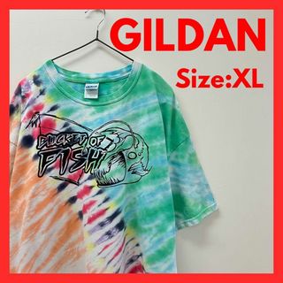 ギルタン(GILDAN)の【美品】古着　GILDAN タイダイ　Tシャツ　メンズ　XL(Tシャツ/カットソー(半袖/袖なし))