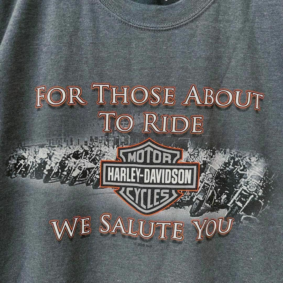 Harley Davidson(ハーレーダビッドソン)のUSA製ヴィンテージ古着　ハーレーダビッドソンバックプリントTシャツ Lグレー メンズのトップス(Tシャツ/カットソー(半袖/袖なし))の商品写真