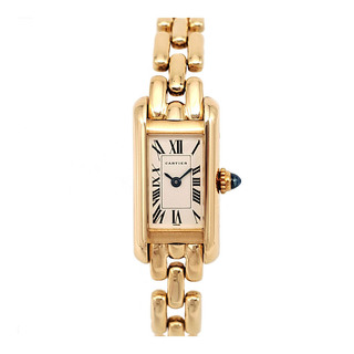 カルティエ(Cartier)のカルティエ タンクアロンジェ 0483 クオーツ イエローゴールド レディース CARTIER 【中古】 【時計】(腕時計)