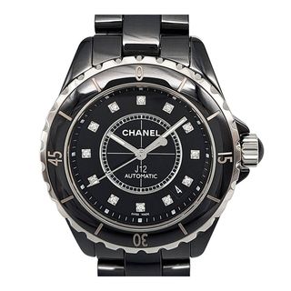 シャネル J12 38mm 8Pダイヤ H1626 自動巻き ブラックセラミック メンズ CHANEL 【中古】 【時計】