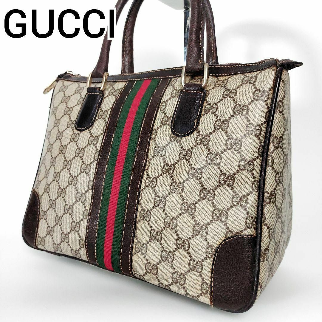 Gucci(グッチ)のGUCCI グッチ ハンドバッグ ミニボストン シェリーライン PVC レディースのバッグ(ハンドバッグ)の商品写真