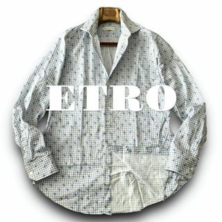 エトロ(ETRO)のA20 美品 XXL 42『エトロ』爽やかなミニペイズリー 長袖 シャツ ブルー(その他)